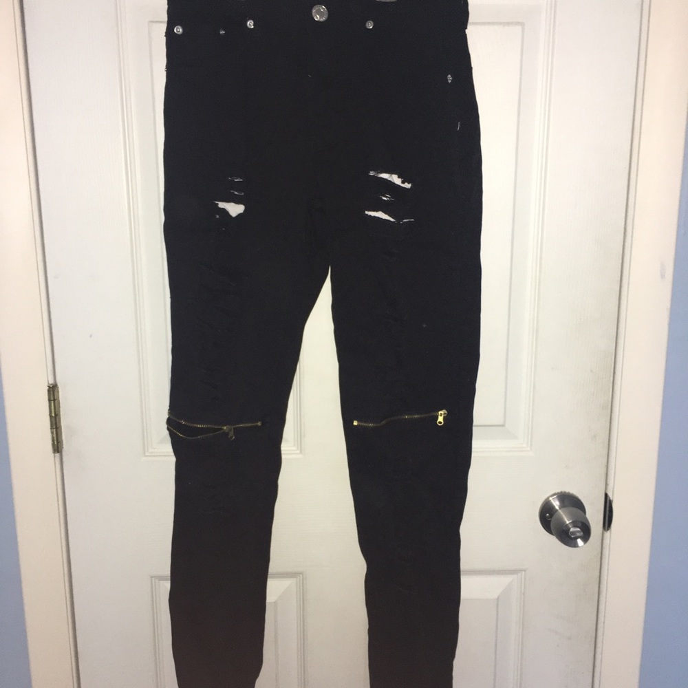Black ripped jeans